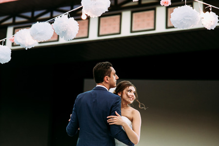 First dance of the new wife and husbandの写真素材