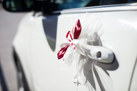 The decorations for wedding carの写真素材