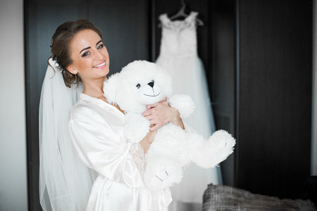 The bride embraces her toyの写真素材