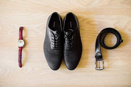 The goom's watch,belt and shoesの写真素材