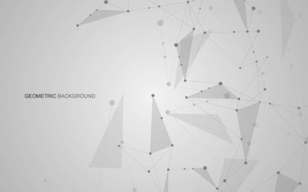 Vector global creative social network. Abstract polygonal background with lines and dots.のイラスト素材