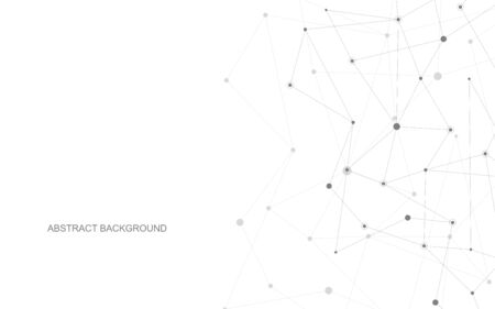 Vector connecting dots and lines. Global network connection. Geometric connected abstract background.のイラスト素材