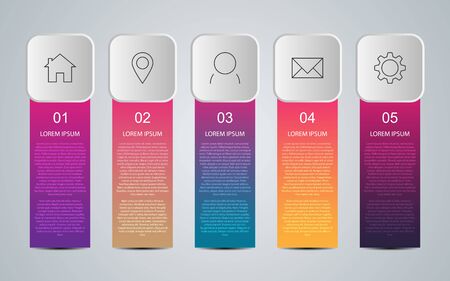 Business data with abstract elements of graph. Vector template for presentation. Creative concept for infographicsのイラスト素材