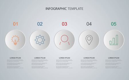 Business data with abstract elements of graph. Vector template for presentation. Creative concept for infographicsのイラスト素材