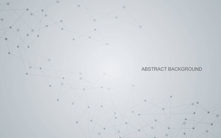 Vector global creative social network. Abstract polygonal background with lines and dotsのイラスト素材