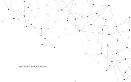 Vector global creative social network. Abstract polygonal background with lines and dotsのイラスト素材