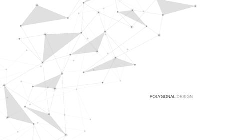 Vector global creative social network. Abstract polygonal background with lines and dotsのイラスト素材