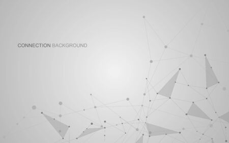 Vector global creative social network. Abstract polygonal background with lines and dotsのイラスト素材
