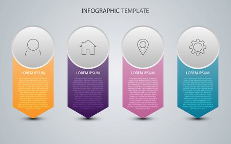 Business data with abstract elements of graph. Vector template for presentation. Creative concept for infographicsのイラスト素材