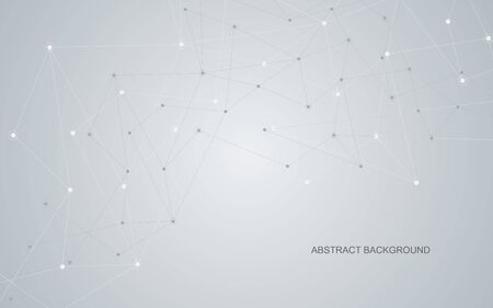 Vector global creative social network. Abstract polygonal background with lines and dotsのイラスト素材