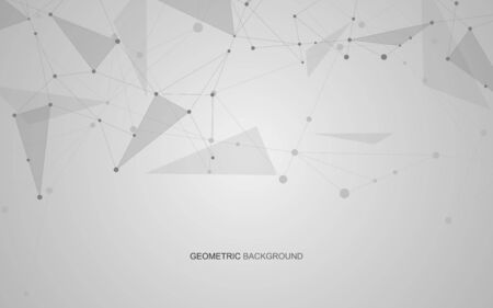Vector global creative social network. Abstract polygonal background with lines and dotsのイラスト素材