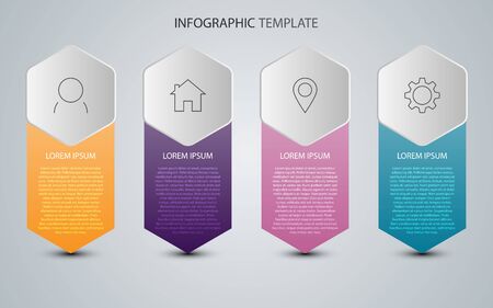 Business data with abstract elements of graph. Vector template for presentation. Creative concept for infographicsのイラスト素材
