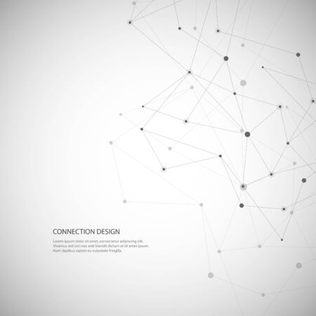 Vector global creative social network. Abstract polygonal background with lines and dots