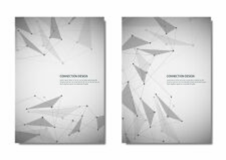 Abstract vector polygonal geometric shape with connection lines and dots backgroundのイラスト素材