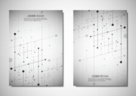 Abstract vector polygonal geometric shape with connection lines and dots backgroundのイラスト素材
