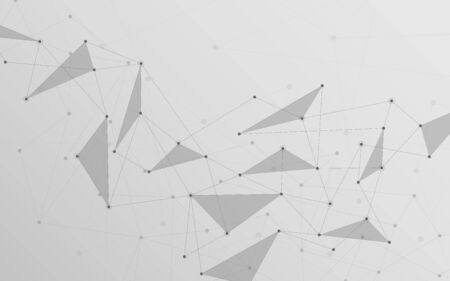 Vector global creative social network. Abstract polygonal background with lines and dotsのイラスト素材