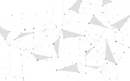 Vector global creative social network. Abstract polygonal background with lines and dotsのイラスト素材