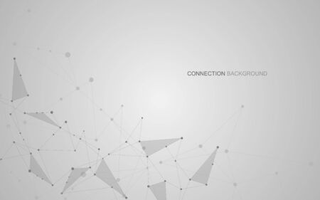 Vector global creative social network. Abstract polygonal background with lines and dotsのイラスト素材