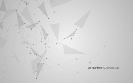 Vector global creative social network. Abstract polygonal background with lines and dotsのイラスト素材