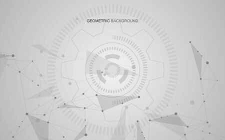 Vector global creative social network. Abstract polygonal background with lines and dotsのイラスト素材
