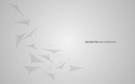 Vector global creative social network. Abstract polygonal background with lines and dotsのイラスト素材