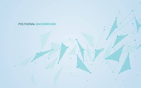 Vector global creative social network. Abstract polygonal background with lines and dotsのイラスト素材