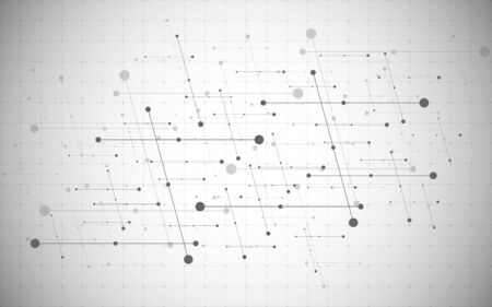 Vector global creative social network. Abstract polygonal background with lines and dotsのイラスト素材