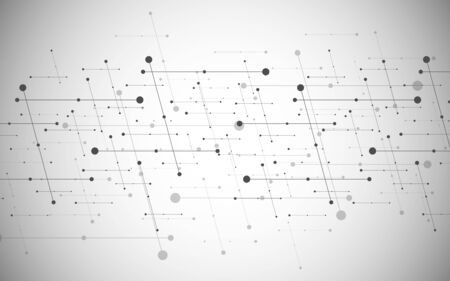 Vector global creative social network. Abstract polygonal background with lines and dotsのイラスト素材
