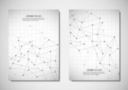 Abstract vector polygonal geometric shape with connection lines and dots backgroundのイラスト素材