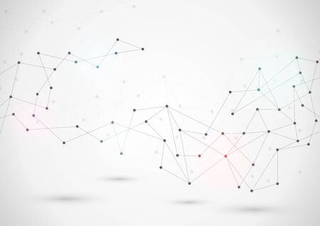 Abstract connecting dots and lines. Connection science and technology background. Vector illustrationのイラスト素材