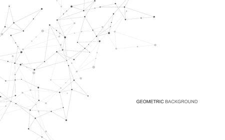 Abstract connecting dots and lines. Connection science and technology background. Vector illustrationのイラスト素材