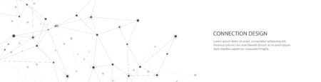Vector banner design, global connection with lines and dotsのイラスト素材