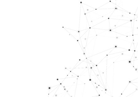 Vector connecting dots and lines. Global network connection. Geometric connected abstract backgroundのイラスト素材