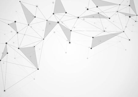 Vector connecting dots and lines. Global network connection. Geometric connected abstract backgroundのイラスト素材