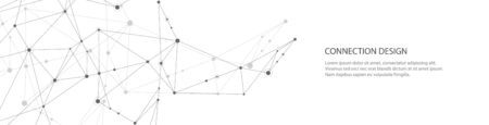 Vector banner design, global connection with lines and dots.のイラスト素材