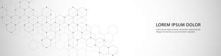 Vector banner design with hexagons abstract background.のイラスト素材