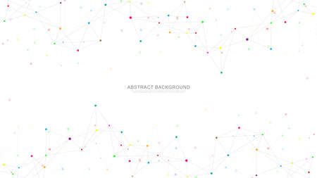 Abstract plexus background with connecting dots and lines. Global network connection, digital technology and communication concept.のイラスト素材