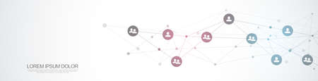 Vector illustration of connecting people and communication concept, social network.のイラスト素材