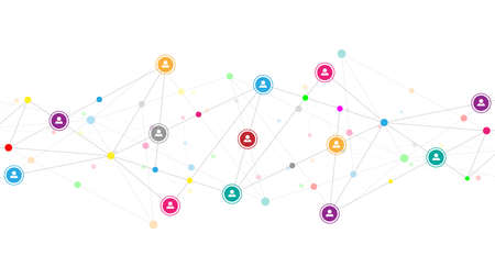 Vector illustration of connecting people and communication concept, social network.のイラスト素材