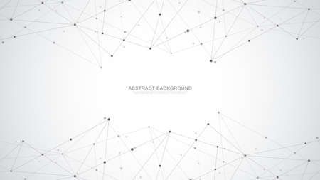 Abstract polygonal background with connecting dots and lines. Global network connection, digital...