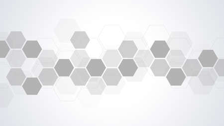 Abstract background with geometric shapes and hexagon pattern. Vector illustration for medicine, technology or science designのイラスト素材