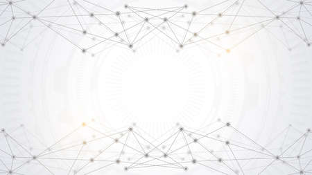 Abstract polygonal background with connecting dots and lines. Global network connection, digital technology and communication conceptのイラスト素材