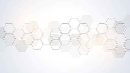 Abstract background with geometric shapes and hexagon pattern. Vector illustration for medicine,...