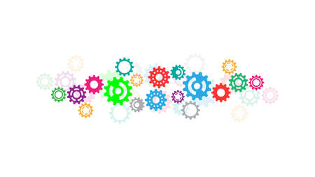 Cogs and gear wheel mechanisms. Hi-tech digital technology and engineering. Abstract technical backgroundのイラスト素材