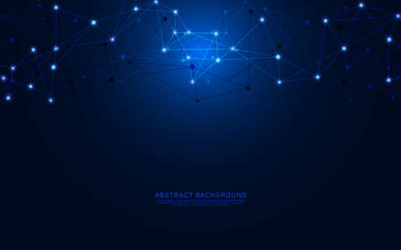 Internet connection. Geometric abstract background with connected dots and lines. Molecular structure and communication concept. Digital technology background and network connection.のイラスト素材