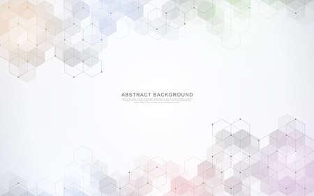 Vector hexagons pattern. Geometric abstract background with simple hexagonal elements. Medical, technology or science designのイラスト素材
