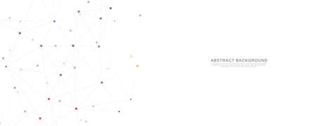 Geometric abstract background with connected dots and lines. Molecular structure and communication concept. Digital technology background and network connectionのイラスト素材
