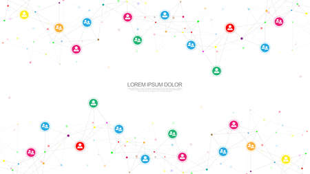 Vector illustration of connecting people and communication concept, social networkのイラスト素材