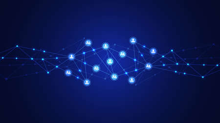 Vector illustration of connecting people and communication concept, social networkのイラスト素材