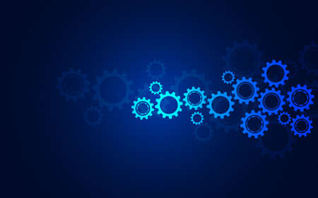 Cogs and gear wheel mechanisms. Hi-tech digital technology and engineering. Abstract technical backgroundのイラスト素材